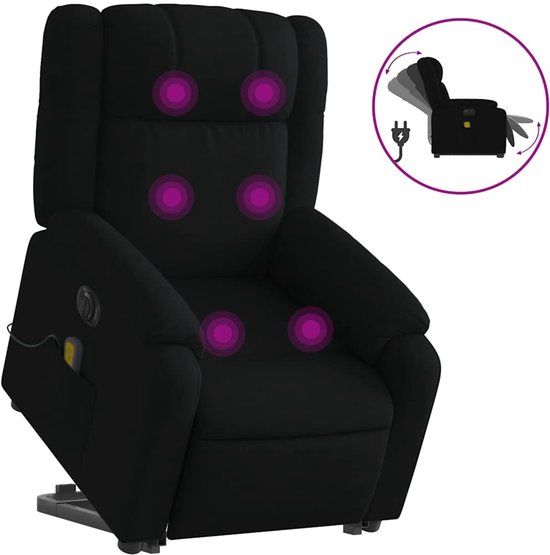 vidaXL Sta-op-massagestoel elektrisch verstelbaar stof zwart