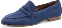 Tamaris Dames Instappers 1-24233-46 Blauw Leer Maat 37 EU