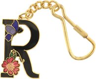 Behave® Sleutelhanger letter R Zwart 4 cm - Unisex