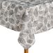 ESSEX - Tafelkleed Stems, 145 x 220 cm, 100% polyester, afwasbaar, bladeren - grijs