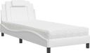 vidaXL - Bed - "Viana" - met - matras - kunstleer - wit - 90x190 - cm