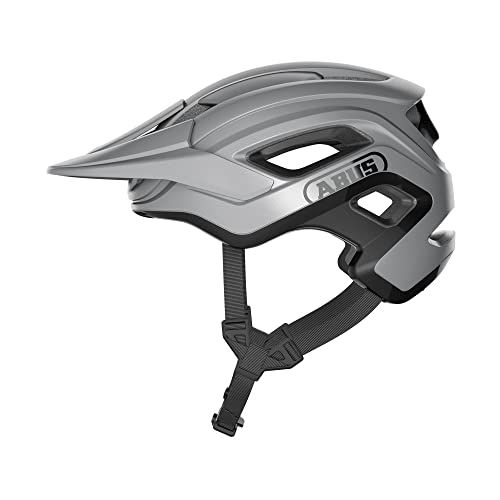 Abus MTB-helm Cliffhanger - fietshelm voor veeleisende paden - met grote ventilatieopeningen en TriVider Riemsysteem - voor dames en heren - zilver, maat L