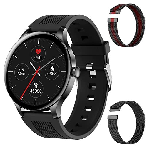 BOCLOUD Smart Watch, Smart Horloges voor vrouwen mannen, iPhone Android Smart Horloge met bloedzuurstof/hartslag/slaapmonitor, IP68 waterdichte fitnesstracker met 20 trainingsmodi (zwart)