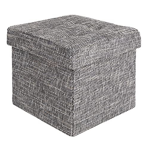 Seville Classics Ottomaans, Stof, Geweven Grijs, B D x 15,7" H