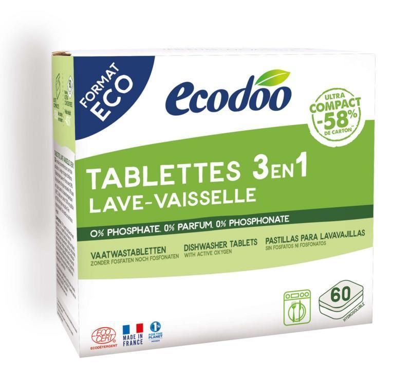 Vaatwas tabletten 3-in-1 geconcentreerd XL bio - 60 stuks