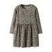 NAME IT MINI midi jurk met plooien en panterprint - lichtgroen