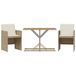 Icecat Ensemble de bistro 3 pièces avec coussins poly rotin beige
