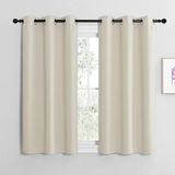 NICETOWN Korte gordijnen, set van 2, H 137 x B 107 cm, lichtbeige