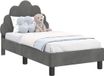 vidaXL Peuterbedframe met hoofdboard Donkergrijs 70 x 140 cm Fluweel