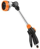 Merkloos Tuinslangpistool metalen irrigatielans - 48 cm - 10 sproeimodi - 180° draaibaar
