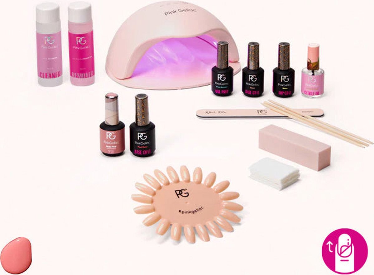 Pink Gellac - Gellak - Peel off startersset premium - Gel nagellak inclusief led lamp - 5 stuks