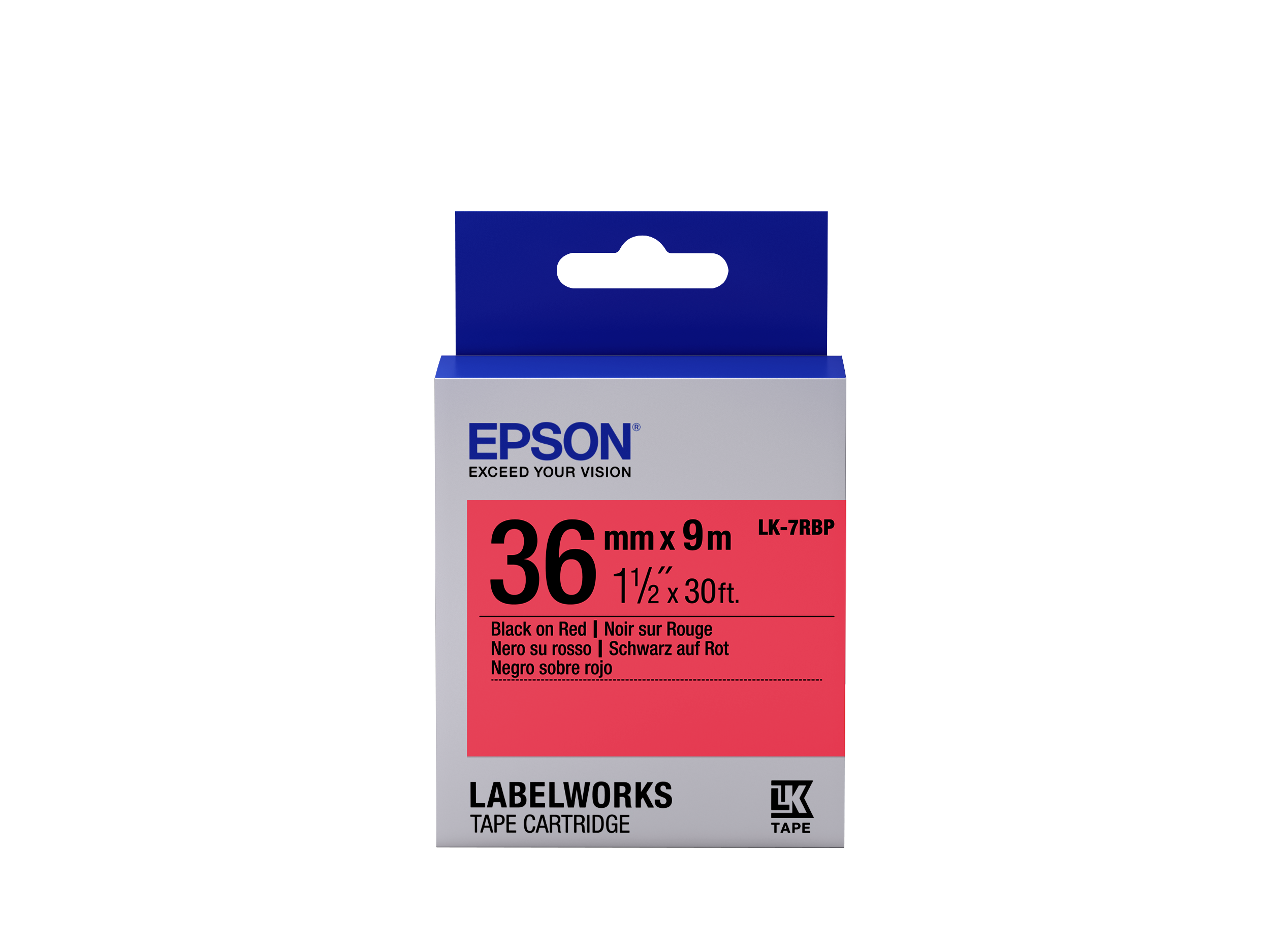 Epson Pastel Tape - LK-7RBP Pastel Blk/Red 36/9