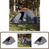 vidaXL Tente dôme 4 personnes imperméable gris et orange