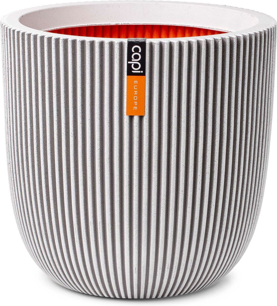 Capi Europe Bloempot bol Groove NL - 43x41 - Ivoor - Voor binnen en buiten - KGVI933