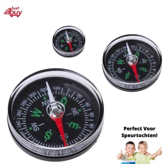 JustBuy Kompas - Zwart - Plastic - 22 cm
