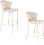 Dutchbone Georgia Barkrukken rugleuning 73 cm Beige - Set van 2