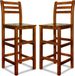 Acacia Tabourets de bar avec dossier - Set de 2 - Bois - Brun