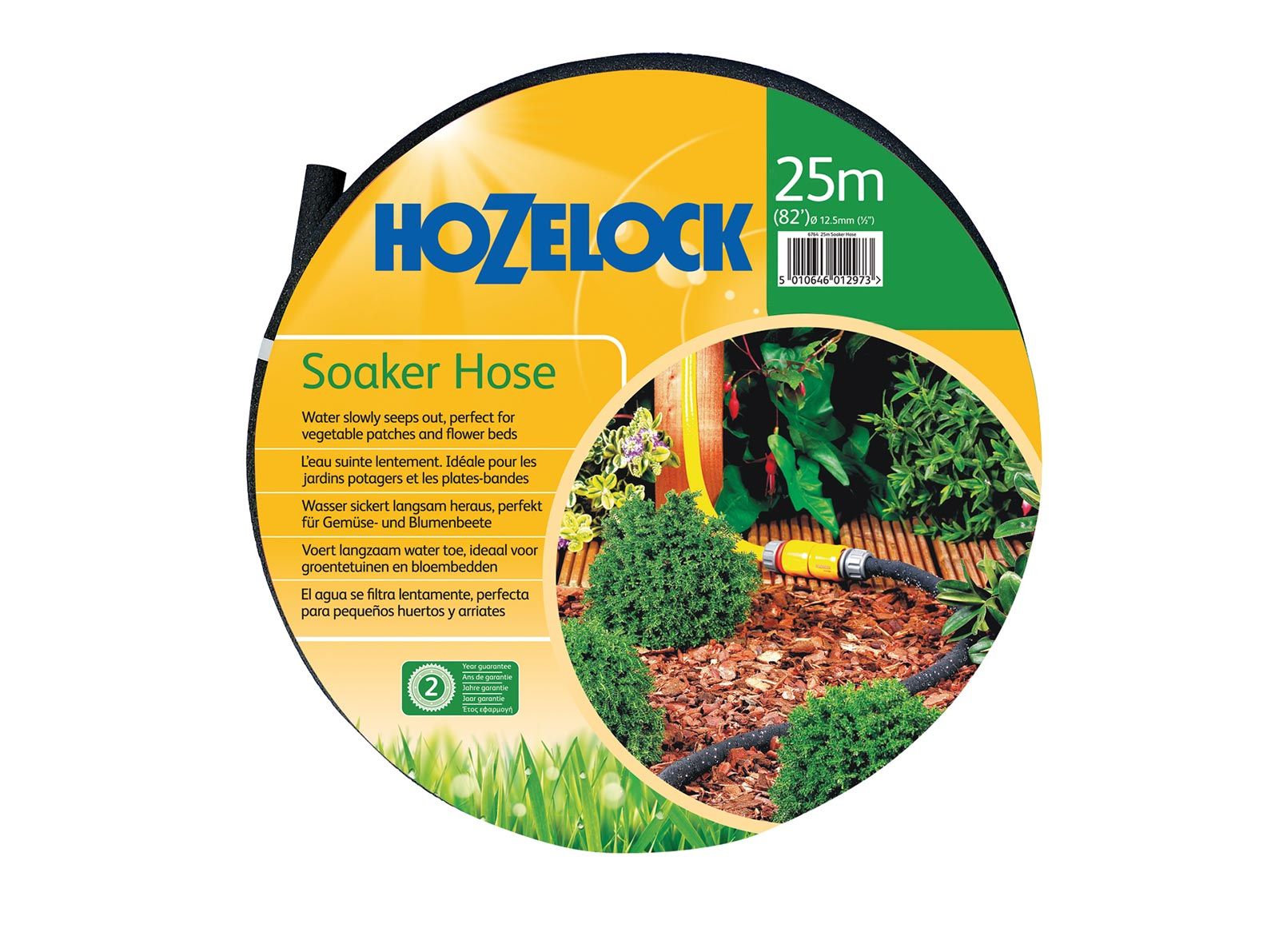 Hozelock Druppelslang poreus 25 m - Ø 12,5 mm - Zwart - Rubber