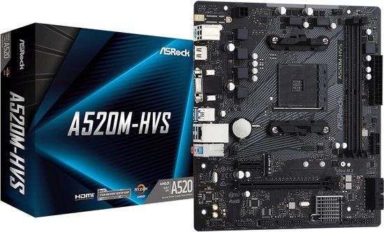 ASRock A520M-HVS - Micro ATX Motherboard - AMD Socket AM4 - DDR4