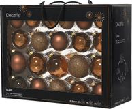 Decoris Kerstballen mix glas d7 cm espresso 42 stuks
