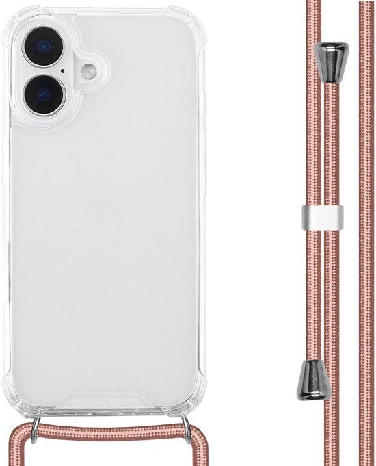 imoshion Hoesje - Geschikt voor Apple iPhone 16 - Backcover met koord - Rosé Goud