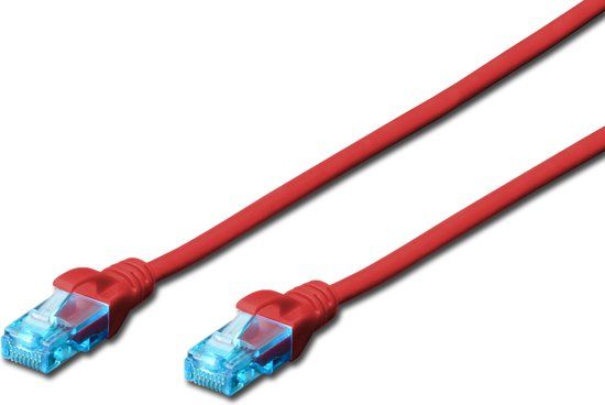 Digitus DK-1512-020/R RJ45 Netwerkkabel, patchkabel CAT 5e U/UTP 2.00 m Rood