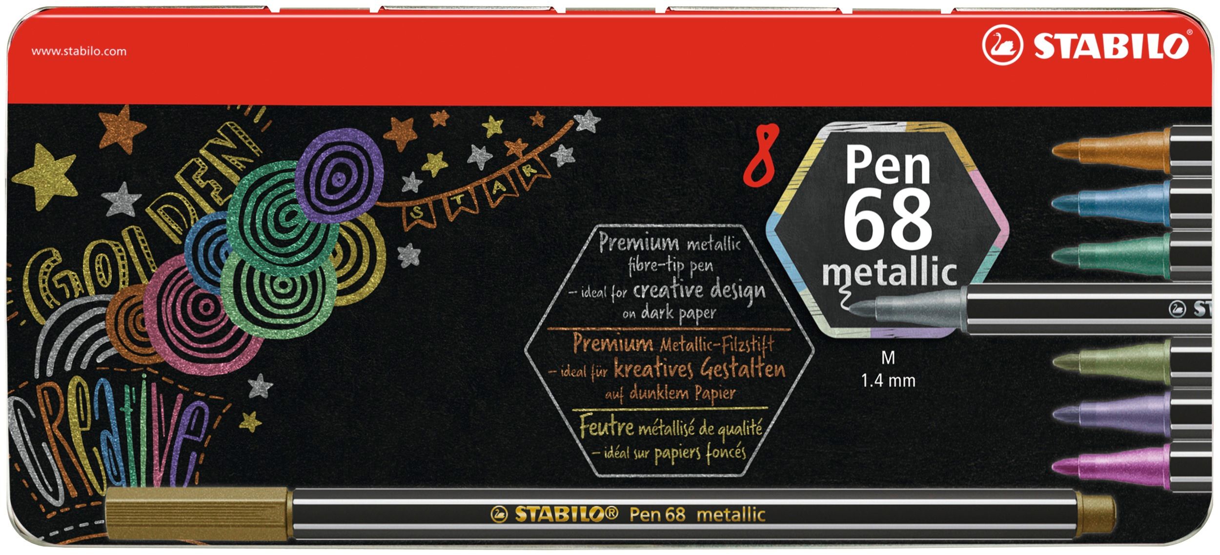 Stabilo Pen 68 Metallic - Etui 8 stuks