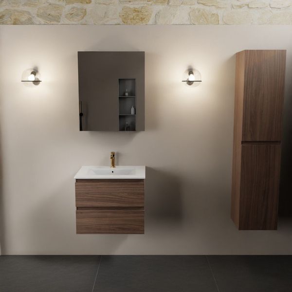 Mondiaz Aivy badmeubelset - 60cm - Mocha - Met spiegelkast