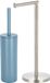 Spirella Badkamer accessoires set - WC-borstel/toiletrollen houder - metaal - lichtblauw/zilver