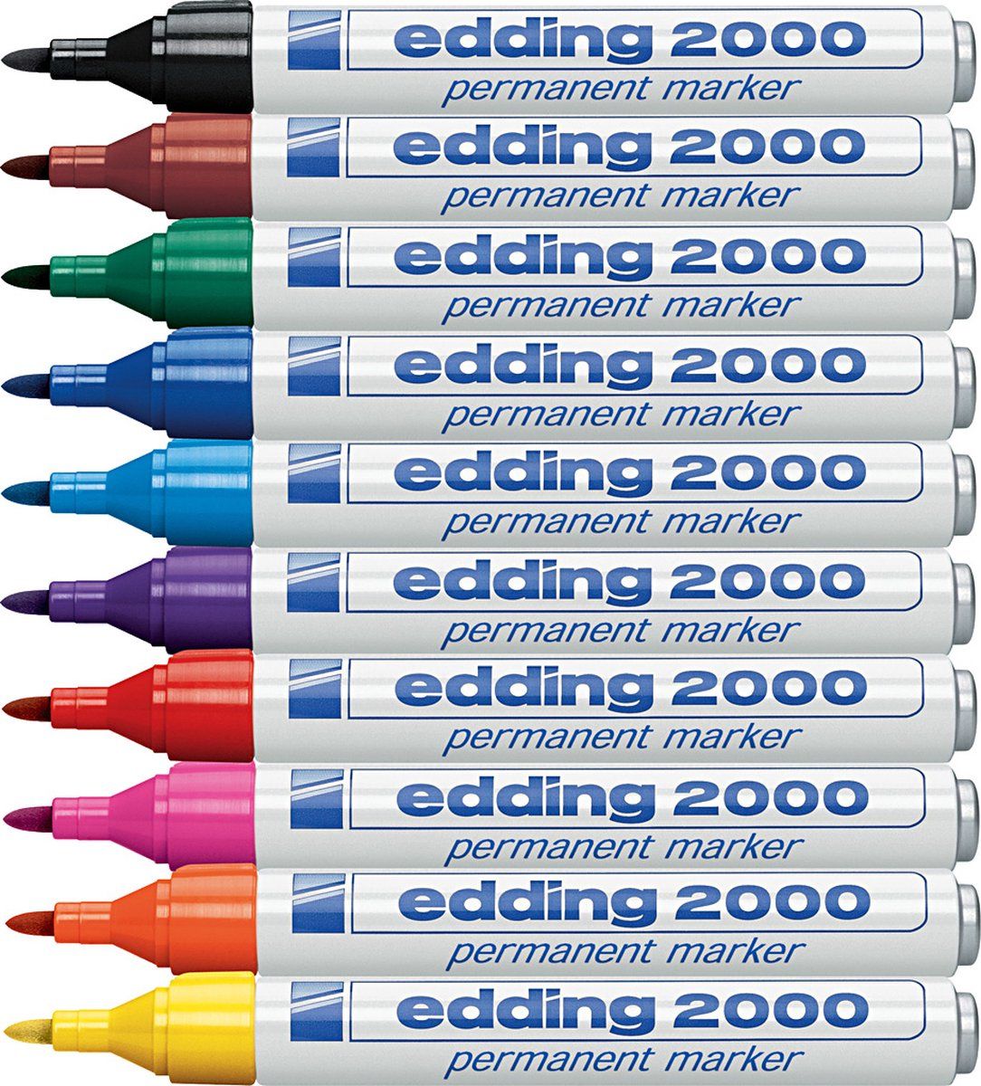 Edding 2000 Markers - Diverse Kleuren - 10 Stuks