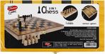 Mega Creative Jeu d'échecs | Jeu de dames | Backgammon | 3-en-1 | Bois | 25 x 25 CM | Magnétique | Avec pièces d'échecs