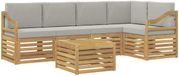 vidaXL Loungebank set 6-delig Wit en Lichtgrijs Polyester