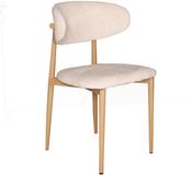Lizzely Garden & Living Reika Eetkamerstoel Japandi beige lichtbruine poten japanse stijl eetstoel zetel