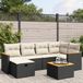 Maison Exclusive - Ensemble de meubles de jardin 7 pièces avec canapé et coussins, noir, en polyrotin