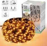 ecd germany LED Micro Cluster lichtketting 45 m met 1500 warmwitte LED's en 8 functies
