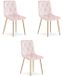 LEOBERT Libra Fauteuil de salle à manger – Lot de 3 – Velours vert – Pieds en bois – 45 x 54 x 86,5 cm