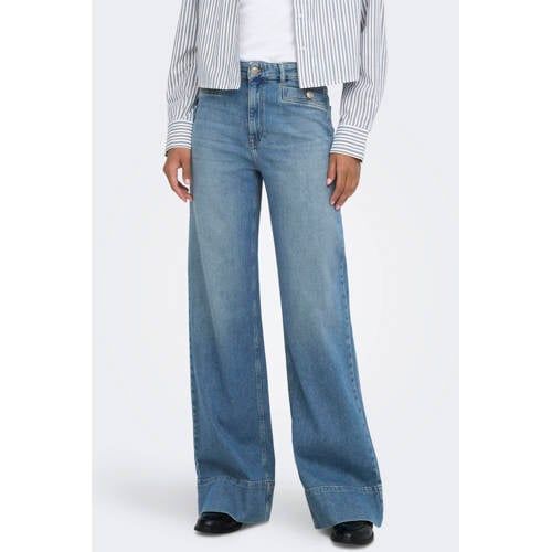 ONLY Only Onldanielle Hw Wide Flare Dnm Rea wide leg jeans - lichtblauw