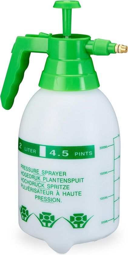 Relaxdays Drukspuit 2L - Pompsproeier voor Tuin & Onkruidbestrijding - 2000 ml - Zuurbestendig