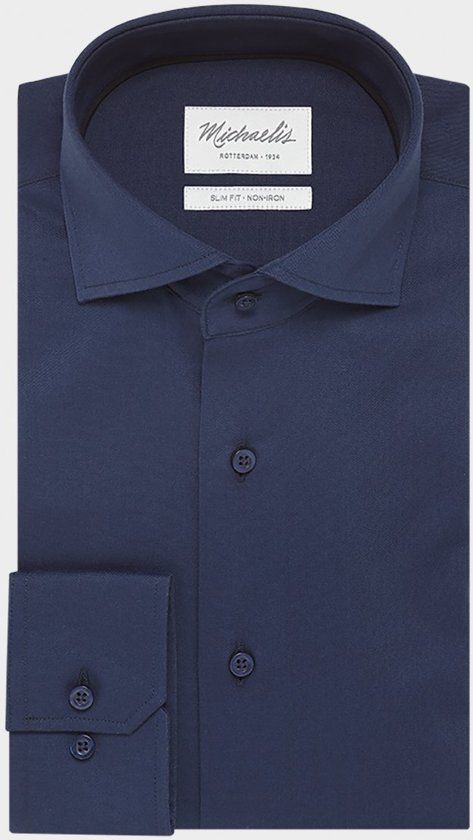 Michaelis Uni navy katoenen overhemd - 8719064321205