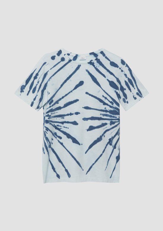 s.Oliver T-shirt donkerblauw Jongens Katoen Ronde hals Tie-dye - maat 170/176