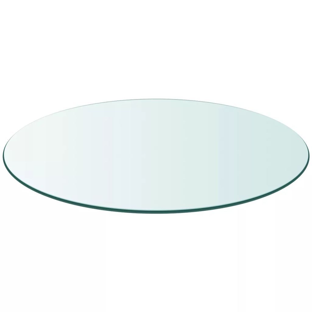 vidaXL Tafelblad van gehard glas 500 mm rond - Transparent