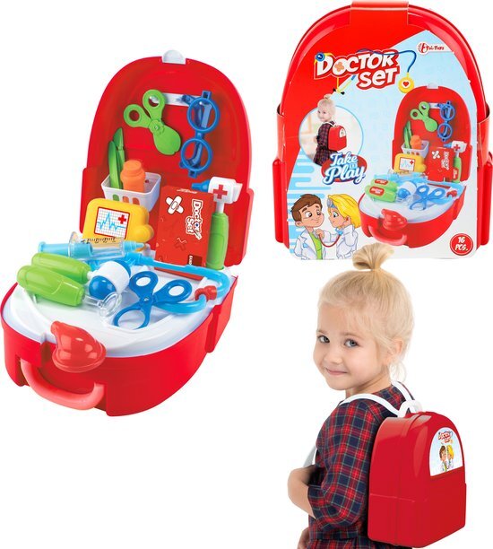 Toi Toys Doktersset 26 X 22,5 Cm Rood/wit 16-delig