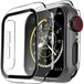 Phonillico® Behuizing compatibel met Apple Watch 42 mm Serie 3 Serie 2 Serie 1 - Harde bescherming transparant behuizing scherm gehard glas