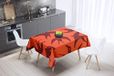 Bonamaison Tafelkleed, Anti-Mold, Sneldrogend, Waterdicht, 100% Polyester Tafellaken, Oranje Bordeaux, 140 x 140 Cm - Ontworpen en Vervaardigd in Turkije