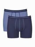 Sloggi Langer Boxer Blue Start Mannen 2 Stuks Katoen Elastaan Effen Blauw S