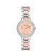 Fossil Virginia horloge voor dames, Quartz uurwerk met Stainless steel of leren band, Zilverkleur en roségoudkleur met glitter