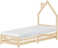 ML-Design Kinderbed huis 90x200 cm naturel met matras