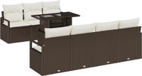 vidaXL Banc de jardin - Métal - Marron et crème - 55 x 73 cm
