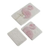Set mat set (3-delig) wit met flamingo