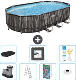 Bestway Ovaal Power Steel Zwembad - 610 x 366 x 122 - Grijs